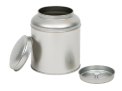 Theeblik rond met deksel 150 gram