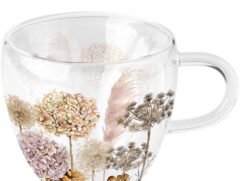 Dubbelwandig glas met hart Dried Flowers